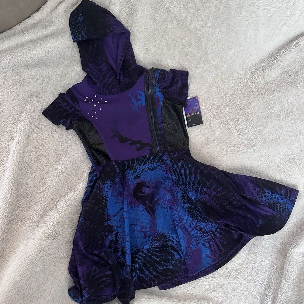 Disney Descendants 3 Mal Purple Dress Girls Size 7/8 Halloween Costume Outfit